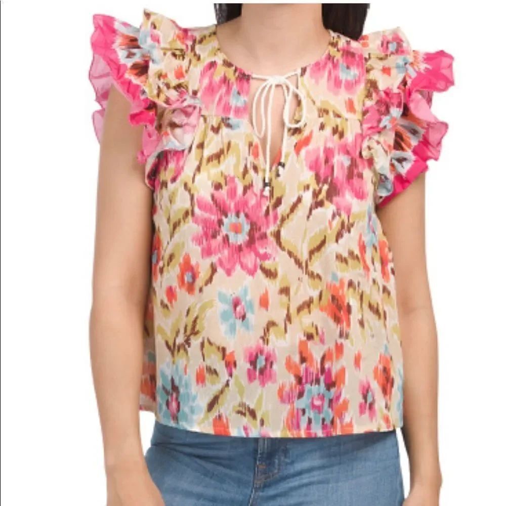 House of Harlow 1960 Revolve Ruffle Peasant Fop Khaki NWT XS